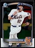 2025 BOWMAN CHROME PROSPECTS #BCP-108 CARSON BENGE NEW YORK METS BASEBALL OFFICIAL TRADING CARD OF MLB