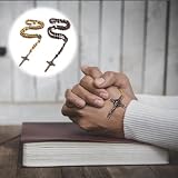 2 szt. różańca, katolicki naszyjnik dla mężczyzn i kobiet, drewniany krzyż różaniec modlitewne koraliki naszyjnik krucyfiks katoliccy chrześcijanie religijna komunia krzyż wisiorek długi naszyjnik