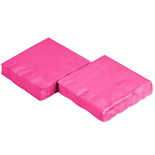 Serviettes de table boisson Amscan rose vif pour éviter les taches de verre