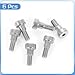 uxcell 6Pcs 304 Stainless Steel Shoulder Bolt 6mm Shoulder Dia 5mm Shoulder Length M5 Thread Hex Socket Shoulder Bolts for Textile Hydraulic Injection Molding Machinery Industries