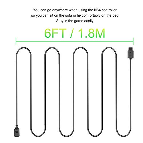 Xahpower N64 Controller Extension Cable Cord For Nintendo 64 N64 Controller thumb #3