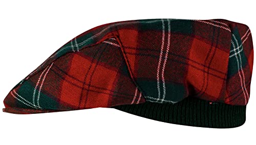 Casquette plate tartan Lennox élastique pour tête sensible taille unique