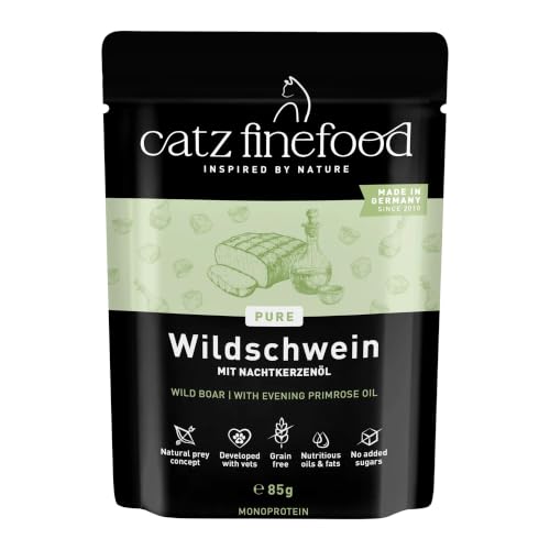 catz finefood Pure Wildschwein Katzenfutter nass, 16 x 85g Pouch