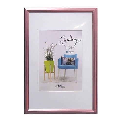 Axolia Cadre Photo 20X30 cm en plastique avec verre synthétique - Décoration murale - Gallery - Or rose