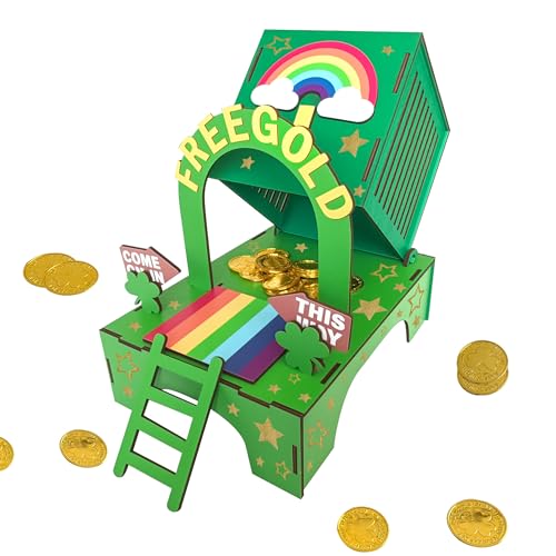 Piège à leprechaun MQJJSM en bois brut à assembler et à peindre pour enfants