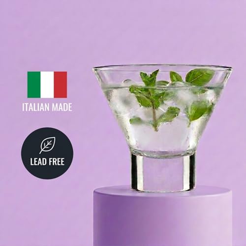 Godinger Martini Glasses, Italian Cocktail Glasses, Dessert Cups, Set of 4, 8oz - Made in Italy by Godinger - Image 2