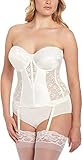 CARNIVAL womens Full Figure Lace Corset bras, Ivory, 38C US