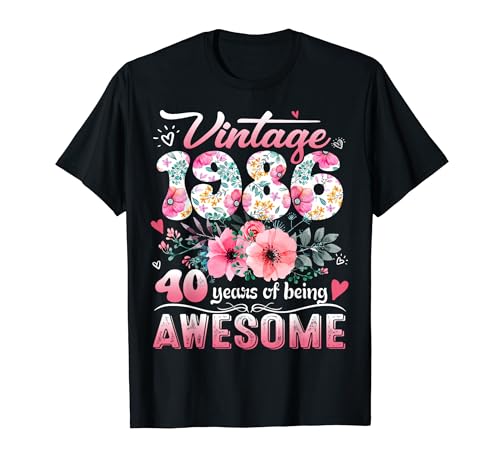 Vintage 1986 Floral 40 Years Old 40th Birthday Party Costume T�V���c