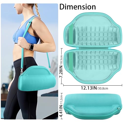 Image of co2CREA Case for JBL Charge 6 Portable Bluetooth Speaker, Mint Green | High-Density Foam Padding, Reinforced Handle, Detachable Shoulder Strap, Compact Lightweight Design, Dust Protection