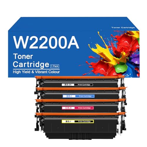 High Yield W2200A Toner Cartridge Compatible for W2200A/01A/02A/03A Replacement for HP Color Laserjet Pro 4201-4203cdn/dn/dw Printers, Print Clearly,W2200A -4 Color -  SEMTGJ