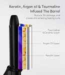 FARERY Mini Curling Iron Dual Voltage, 3/4 pouce Voyage Curling Fer avec 3 Temp réglable, automatique, céramique Mini Curler cheveux avec huile d'argan et kératine infusé, taille voyage Curling Wand avec StorageBag