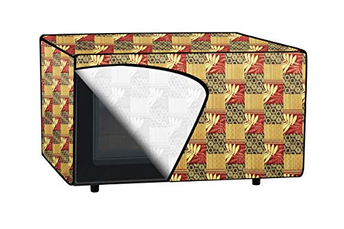 Image of The Furnishing Tree PVC Waterproof Microwave Oven Cover Compatible for Panasonic 27 L Convection NN-CD684BFDG Surface Pattern Yellow