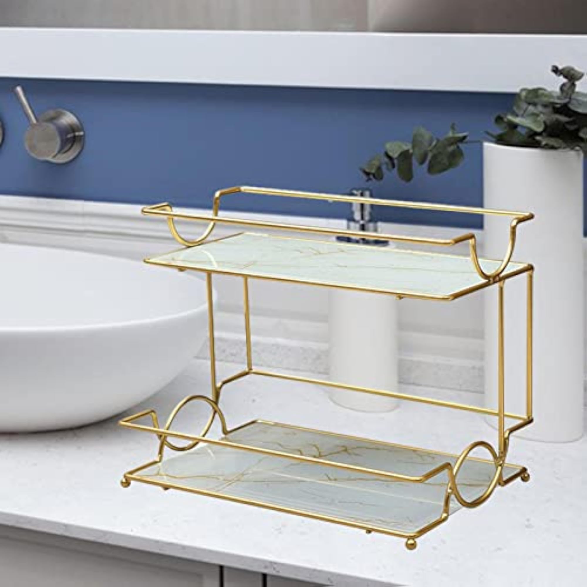 2 Tiers Standing Rack Storage Shelf for Bedroom