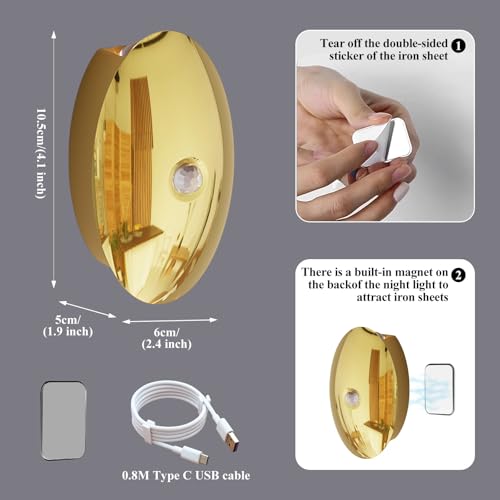 Aplique de pared LED de 3000K a 6000K con tres tonos regulables oro 6