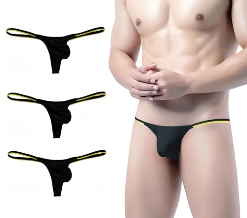 Men's Low-Rise Gstring Trendy Silk Touch Thong Elastic Comfort, Sexy Bikini Design