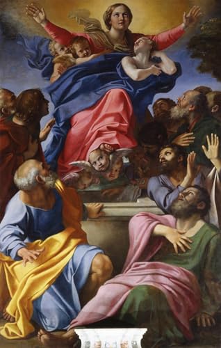Toile Assomption de la Vierge Carracci 60x90cm - Solution Déco Idéale pour Murs Vides de Salon