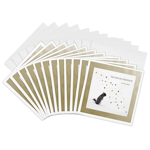 3dRose Squirrel, New years, Ralph Waldo Emerson Quote - Greeting Cards, 6 x 6 inches, set of 12 (gc_62729_2)