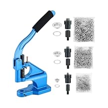 Heavy Duty Hand Press Grommet Machine | 3 Dies Grommet Tool Kit #0, #2, #4 with 1500Pcs Silver Grommets, Ideal for Banner, Awning, Signs, Curtains, Industrial Eyelet Grommet Machine