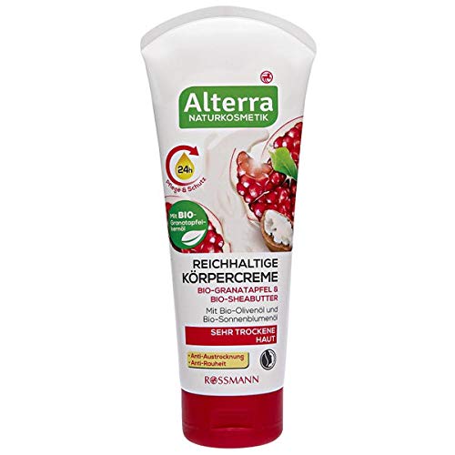 Alterra - Crema corpo ricca al melograno biologico e spremiagrumi, 200 ml