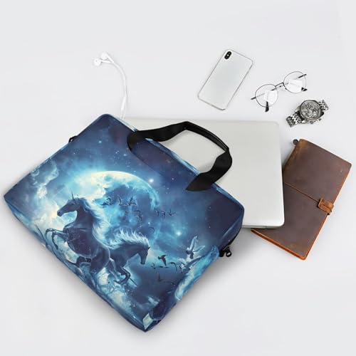 Maletín portátil con diseño unicornio y luna 13-15.6 pulg miniatura 7