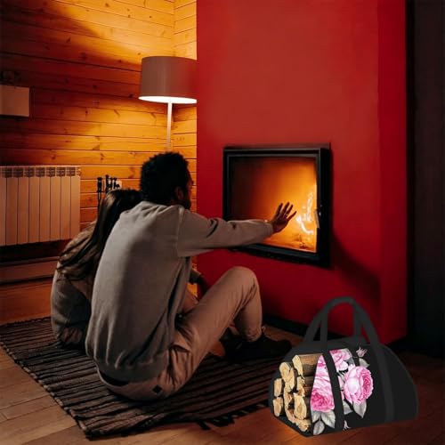 Sac de rangement étanche solide grand format motif fleurs roses intérieur