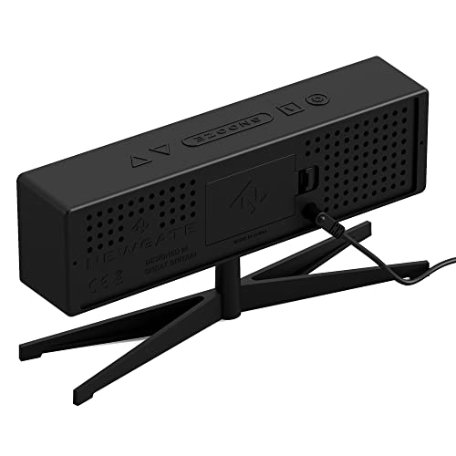 Newgate® Supergenius Modern Lcd Alarm Clock - Bedside Clock - Desk Clock - Digital Clock - Digital Alarm Clock - Bedroom Accessories - Lcd Display - Office Clock - 12/24Hr Display - Black #TOP6