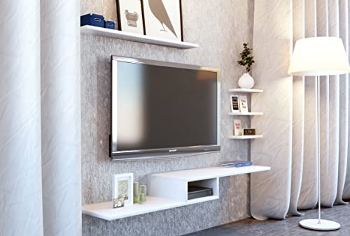 Rack Suspenso Para Quartos E Salas Com 4 Nichos/Prateleiras Branco AaZ House