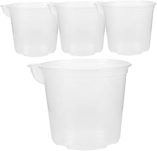 Holibanna 4Pcs Double Self Watering Flower Pots Transparent Automatic Planter for Indoor Plants Convenient Orchid Container with Water Level Monitor
