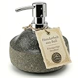 Schöner Fluss-Stein SEIFENSPENDER grau Bad Badezimmer Seife02