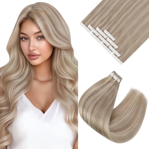 Ve Sunny Tape in Hair Extensions Human Hair Blonde Hair Extensions...