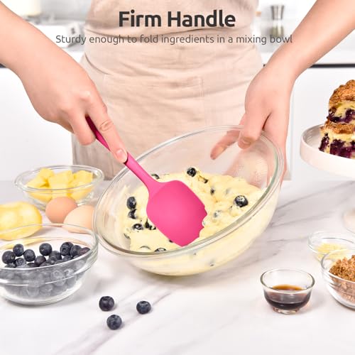 Image of U-Taste Silicone Spoon Spatula, 600F High Temp Spoonula, 11.38 inch, Rosy Pink