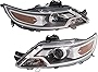 Garage-Pro Headlight Assembly Compatible with 2010-2012 Ford Taurus Halogen, Projector Type, Set of 2, Driver and Passenger Side, Clear Lens
