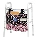Babrukda Cherry Blossoms Walker Bag Lightweight Walker Storage Bags Large Capacity Basket for Rollator Accessories Carry Storage Carrier Tote for Seniors, Elderly, Handicap