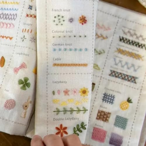Libro de puntadas, libros de costura con juego de herramientas, libros de puntadas bordados, bordado de libro de puntadas, patrones de costura para principiantes y sembromería
