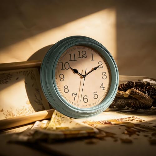 Image of 12 Inch Wall Clock, Silent Non-Ticking Decorative Battery Operated Easy to Read for Kitchen Living Room, Bathroom, Bedroom, Office