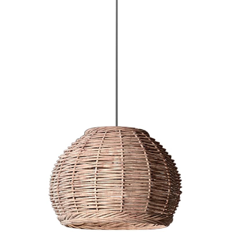 Lampe suspension rustique vintage en rotan pour décoration de dôme de salon