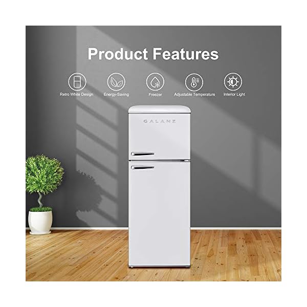 Galanz GLR10TWEEFR True Top Freezer Retro Refrigerator Frost Free Dual