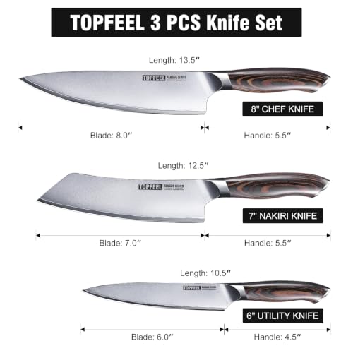 3-Piece Topfeel Japanese Kitchen Knife Set w/ 10Cr15MoV High Carbon Steel and Pakkawood Handle 34.99 + Free Sh + 65% Off Code 7X9TTQO7 - image 6