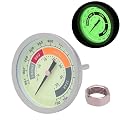 GLOWYE 3 1/8” Luminous BBQ Thermometer Gauge for CharBroil Oklahoma Joe’s Smokers, Weber, Royal Gourmet, Char-Griller and Most Charcoal Grills, 1/2 NPT Stainless Steel Grill Temperature Gauge