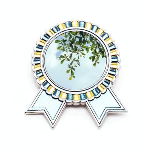 Broche Art déco verte et bleue métal M pour veste manteau écharpe et bijoux géométriques
