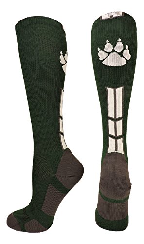 Madsportsstuff Wild Paw Over The Calf Socks (Dark Green/White, Medium) #TOP20