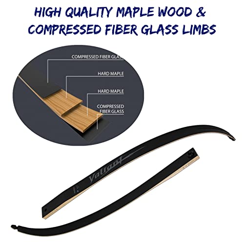 Deerace Takedown Recurve Bow Set 62" Classic Traditional Wooden Bow For Adults Youth Beginner Hunting Targeting Archery (50 Lbs, Right Hand) #TOP2