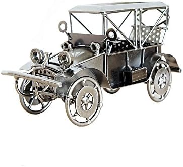 Metal Antique Vintage Car Model Home Décor Handmade Handcrafted Collections Collectible Vehicle (Silver)