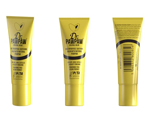 Dr. PawPaw Multipurpose Original Balm Set - Hydrating Lip Balm with Pawpaw Aloe Vera and Olive Oil - Moisturizer for Lips Skin and Hair - 3 pc
