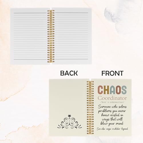 Chaos Coordinator carnet de notes de bureau inspirant pour cadeau collègue
