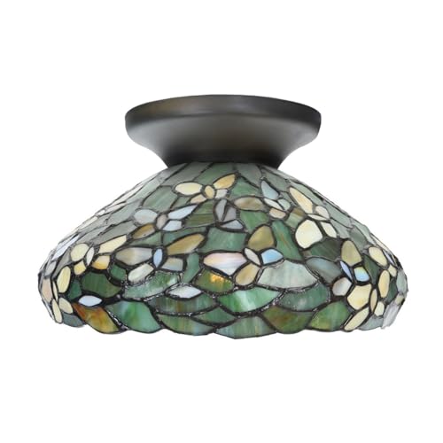 Plafonnier Tiffany Settle Down en vitrail d'art haut de gamme