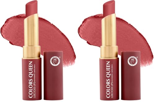 Image of Colors Queen Luscious Lips - Non Transfer Creamy Matte Lipstick | Highly Pigmented with Smooth Application | Long Lasting Lipstick Waterproof | Smudge Proof Lipstick for Women (24 - Coral Date -3.5g)
