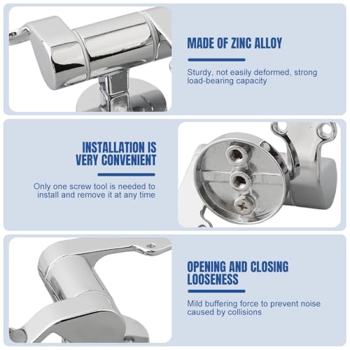 Riisoyu WC Sitz Scharniere Ersatzteile, Toilettensitz Scharniere Ersatz Verlangsamung Zinklegierung Dreieck WC Scharniere Befestigungs-Set für Toilettendeckel für die Meisten Toilettensitze