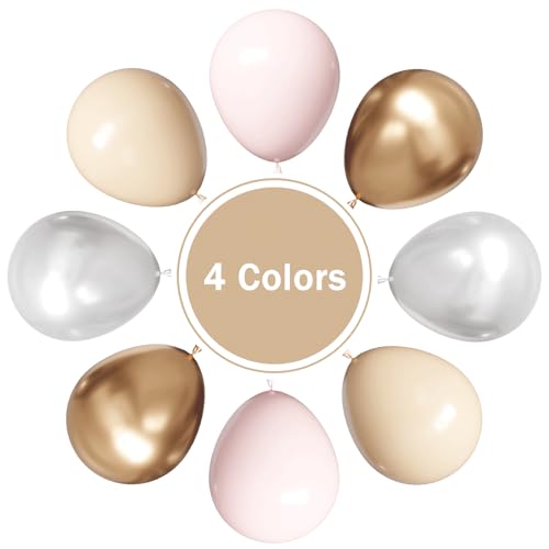 Image of Pink and White Balloons 55pcs Pink and Gold Balloons 12inch Light Pink Balloons for Wedding Bridal Shower Baby Shower Birthday Decorations