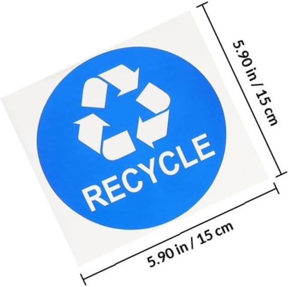 KALLORY 8pcs Trash Classification Stickers for Easy Recycling Self-Adhesive Decals for Garbage Can and Rubbish Bin Design Material